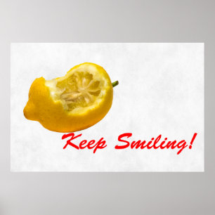 Poster Continuez à sourire ! Composition du citron