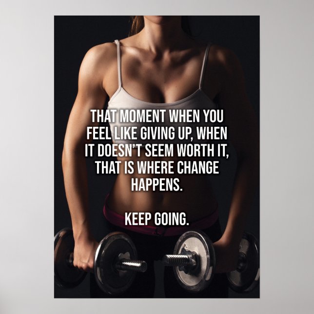 Poster Continuez - Motivation de la salle de sport pour f (Devant)