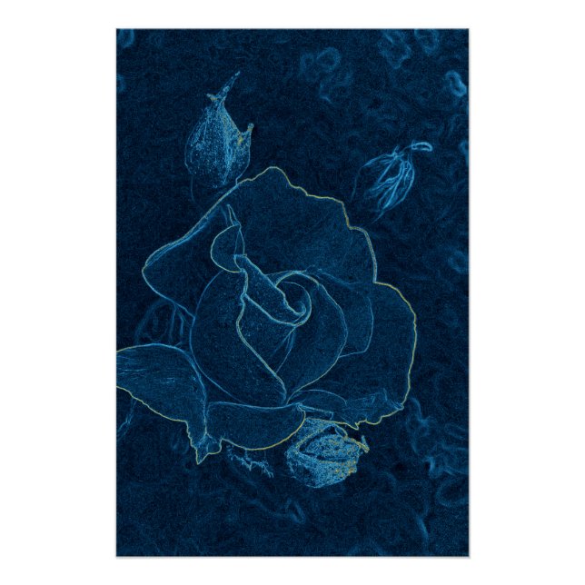 Poster contour bleu rose (Devant)