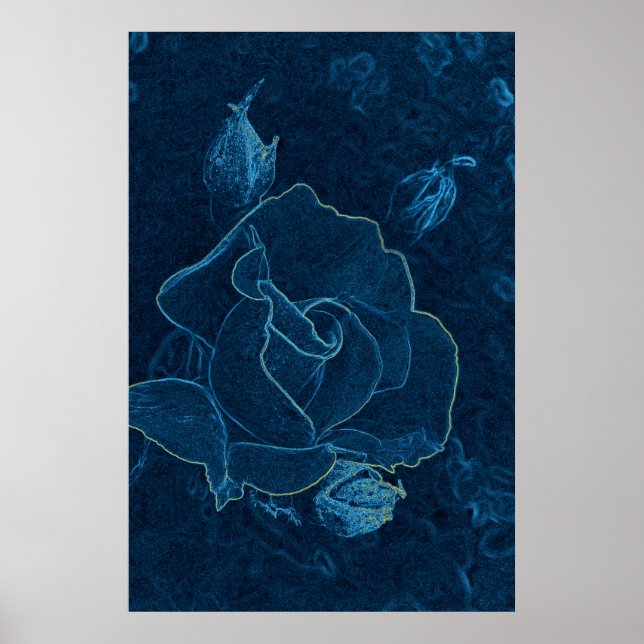 Poster contour bleu rose (Devant)