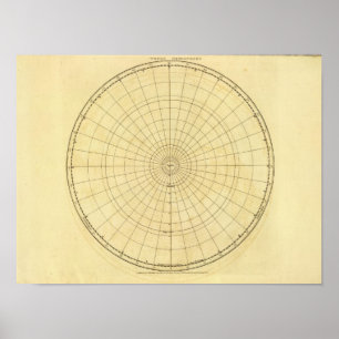 Poster Contour d'hémisphère nord