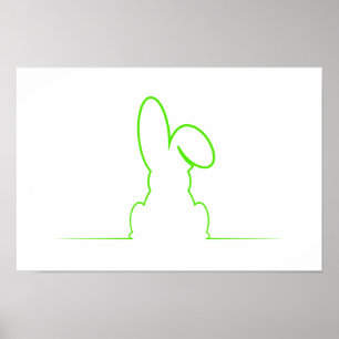 Poster Contour d'un lièvre vert clair
