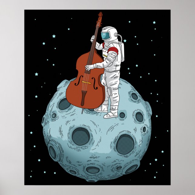 Poster Contrabass Jazz Musique haut de la basse double ba (Devant)