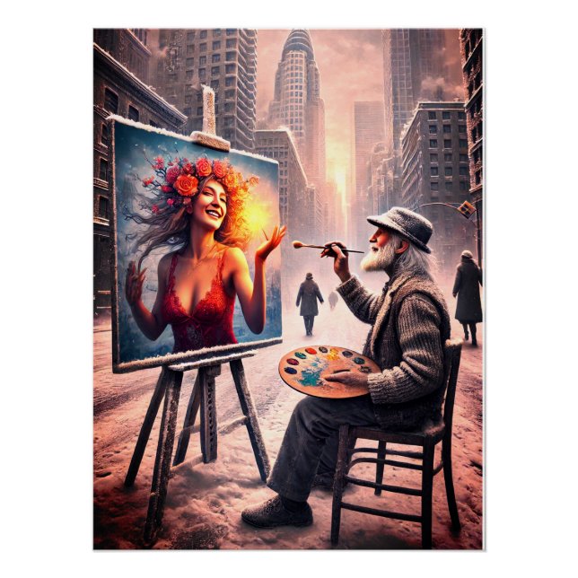 Poster Contraste des mondes - La vision du peintre (Devant)