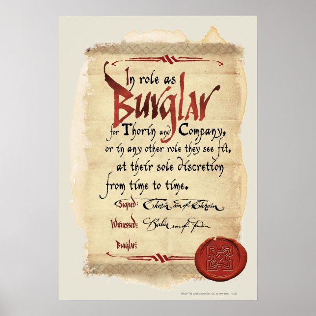 Poster Contrat de cambriolage (Devant)