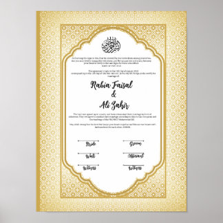 POSTER CONTRAT DE NIKKAH