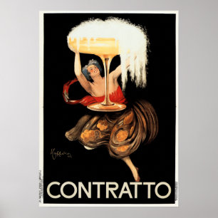 Poster CONTRAT Vin mousseux 1922 Leonetto Cappiello
