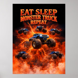 Poster Contrefaçon de Monster Truck des années 80