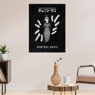 Poster Contrôle du Diable – Illustration sombre de Makima