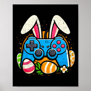 Poster Contrôle du jeu vidéo Pâques Bunny Joueur garçons 
