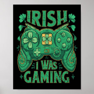 Poster Contrôleur de jeu Irish Gamer Boys Jour de la Sain