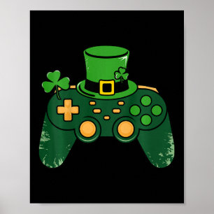 Poster Contrôleur de jeu pour enfants St Patricks Day Trè