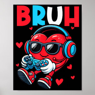 Poster Contrôleur de jeu vidéo de la Saint-Valentin pour 