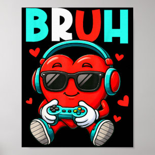Poster Contrôleur de jeu vidéo de la Saint-Valentin pour 