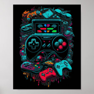 Poster Contrôleur de jeu vidéo Gamer 14