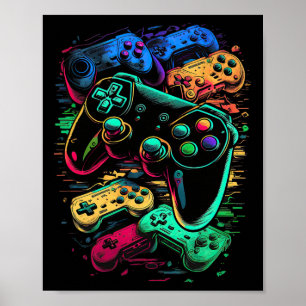 Poster Contrôleur de jeu vidéo Gamer 17