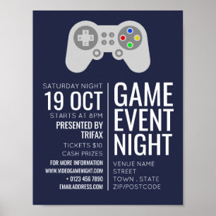 Poster Contrôleur de jeu, Video Gamer Evénement Publicité