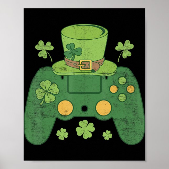 Poster Contrôleur de jeu vidéo Irish Gamer Boys Happy St  (Devant)