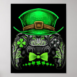 Poster Contrôleur de jeu vidéo Irish Gamer Boys St patric
