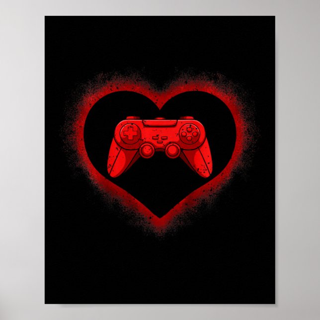 Poster Contrôleur de jeu vidéo pour enfants Cœur Saint-Va (Devant)