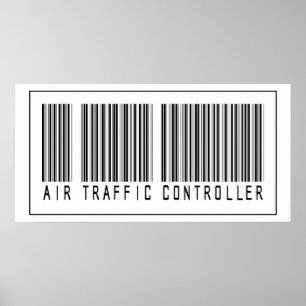 Poster Contrôleur de trafic aérien code-barres