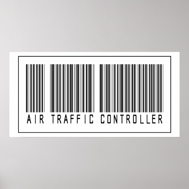Poster Contrôleur de trafic aérien code-barres (Devant)