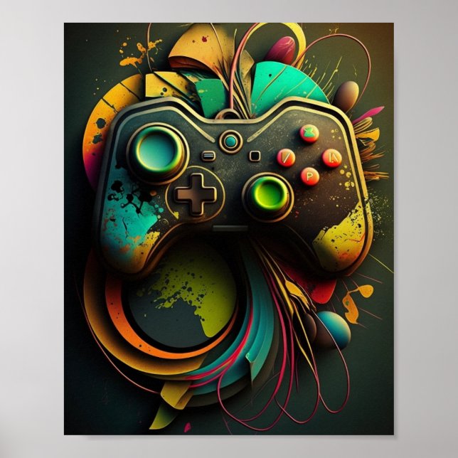 Poster Contrôleur Gamer (Devant)