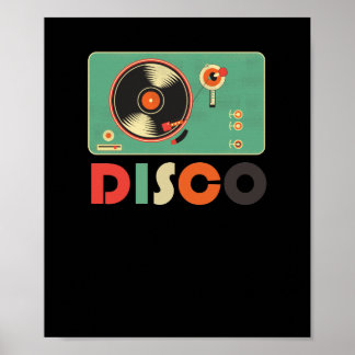 Poster Contrôleurs DJ Disc Retro Disc Jockey Disco Vinyl