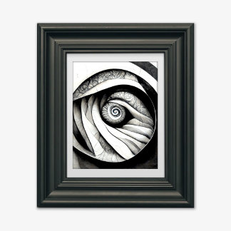 Poster Convergence - Art Abstrait noir et blanc