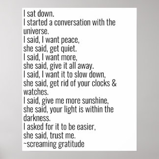 Poster Conversation avec l'univers