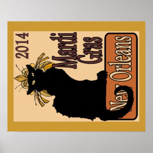 Poster Conversation de mardi gras Noir