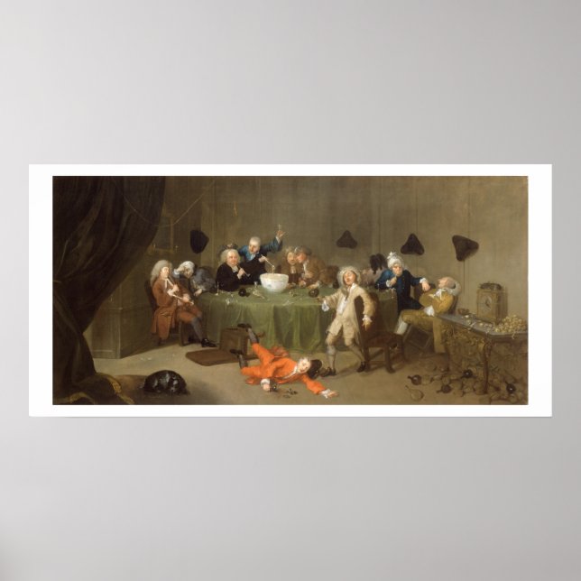 Poster Conversation de Midnight, c.1732 (oil on can (Devant)