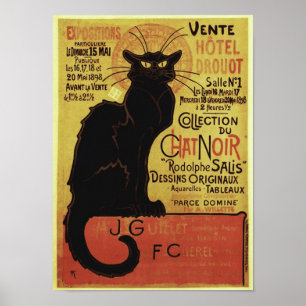 Poster Conversation vintage Noir, Vente Hôtel Drouot Ste