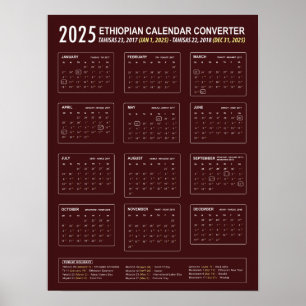 Poster Convertisseur de calendrier éthiopien 2025