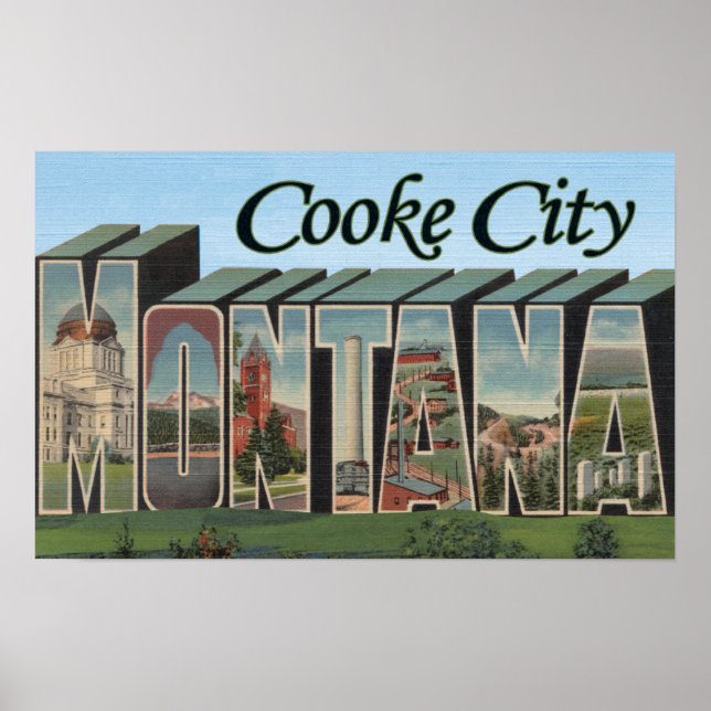 Poster Cooke City, Montana - Scènes de grandes lettres (Devant)