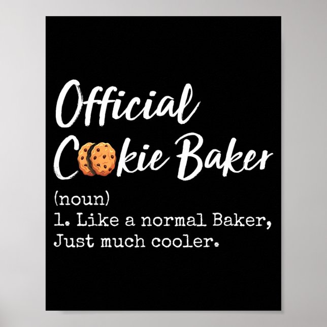 Poster Cookie Baker Definition Funny Christmas Baking  (Devant)