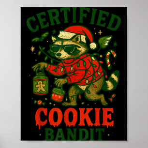 Poster Cookie Bandit Certifié, Funny Christmas Lights Ra