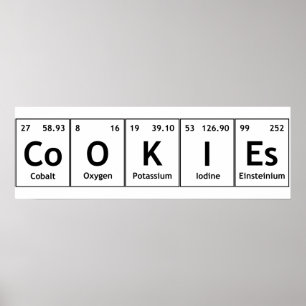 Poster CoOKIE Chimie Table Périodique Mots Élément Systèm