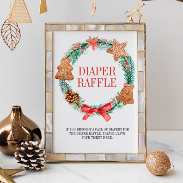 Poster Cookie de Noël Baby shower de la serviette Raffin (Créateur téléchargé)