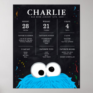 Poster Cookie Monster   1er anniversaire Jalon