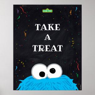 Poster Cookie Monster   1er Anniversaire Prenez une retra