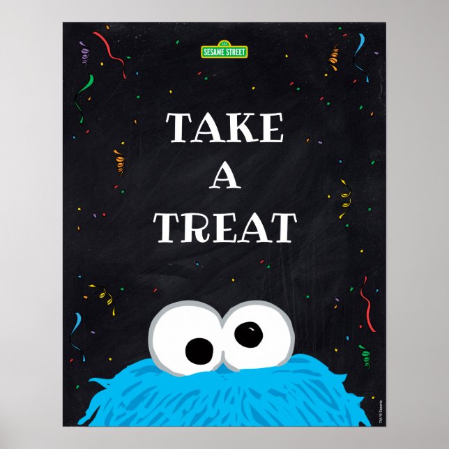 Poster Cookie Monster | 1er Anniversaire Prenez une retra (Devant)