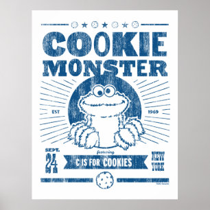 Poster Cookie Monster - C est pour Cookies
