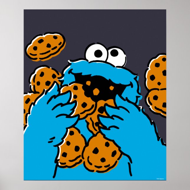 Poster Cookie Monster Eating All the Cookies (Devant)