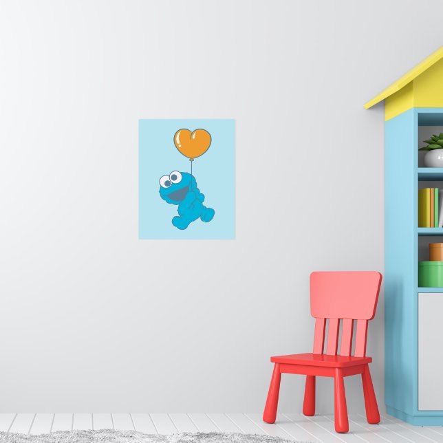 Poster Cookie Monster Heart Balloon (Pépinière 1)
