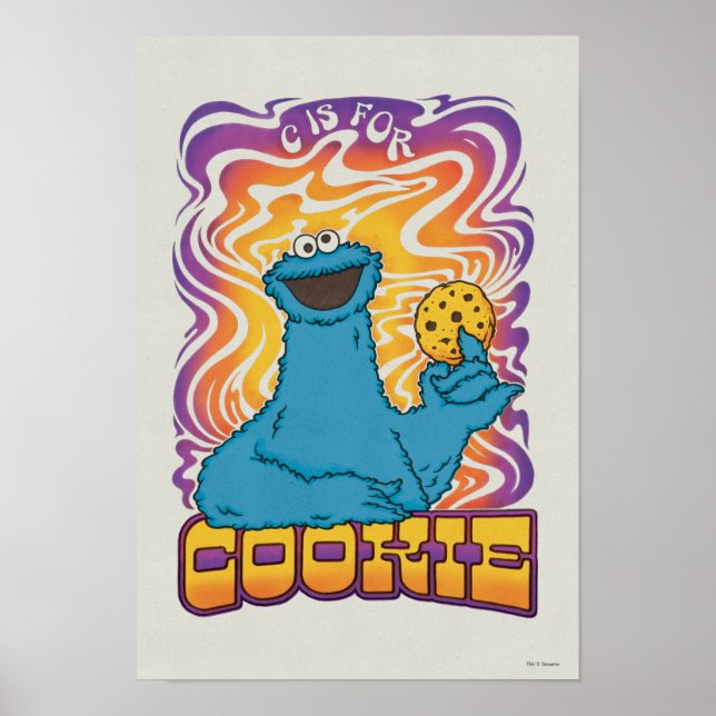 Poster Cookie Monster | Psychédélique (Devant)