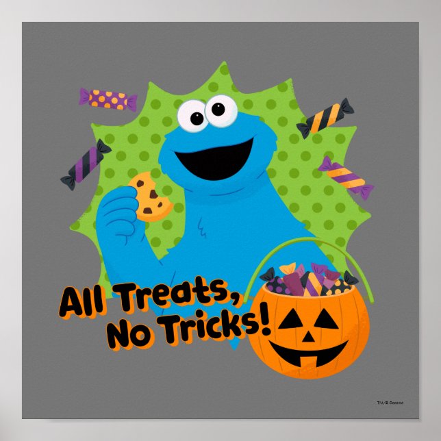 Poster Cookie Monster | Tous Les Traitements, Pas De Truc (Devant)