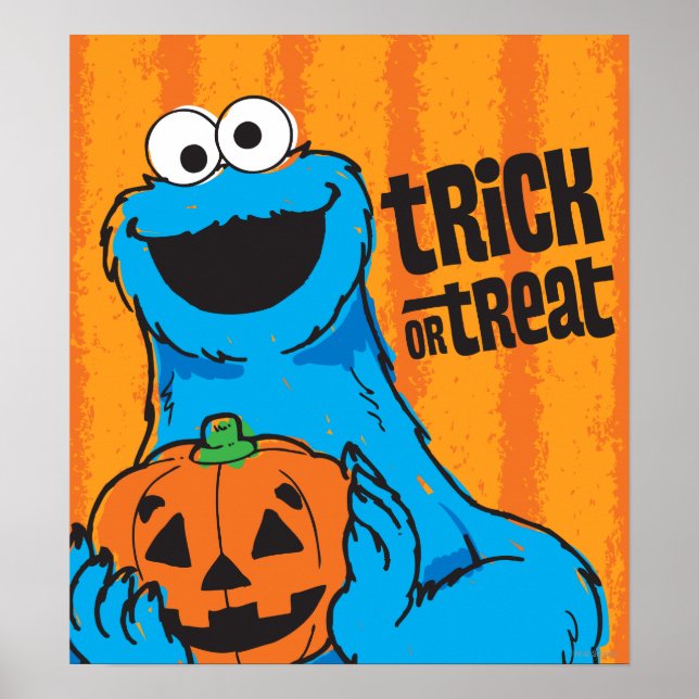 Poster Cookie Monster - Tricoter Ou Traiter (Devant)