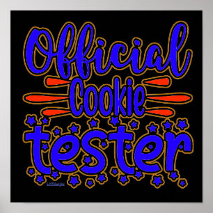 Poster COOKIE OFFICIEL TESTER gâteau amusant cadeau de fê