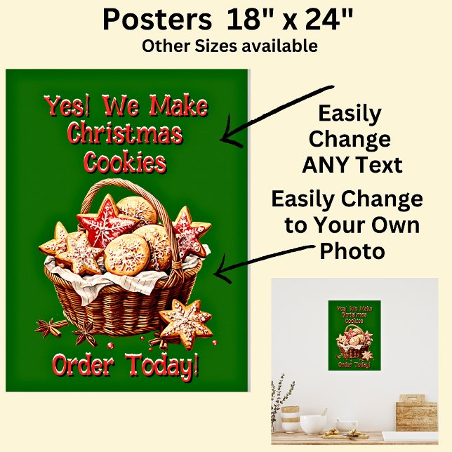 Poster Cookies de Noël entièrement modifiables (Créateur téléchargé)